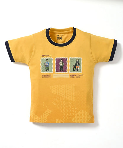 Spread Squad Half Sleeves T-Shirt & Shorts Set | Yellow