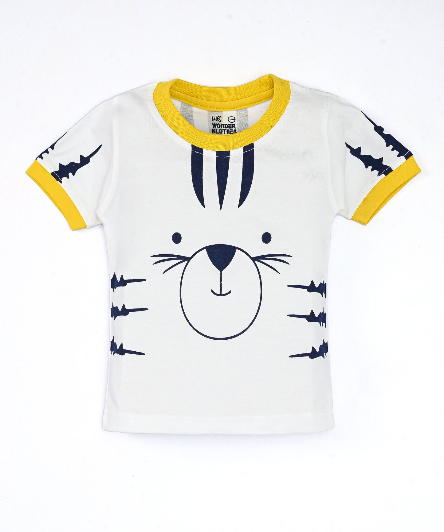 Tiger Claws Half Sleeves T-Shirt & Half Pant Set | Yellow
