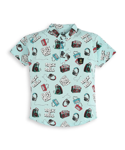 Music Gadgets Half Sleeves T-Shirt & Shorts Set | Blue
