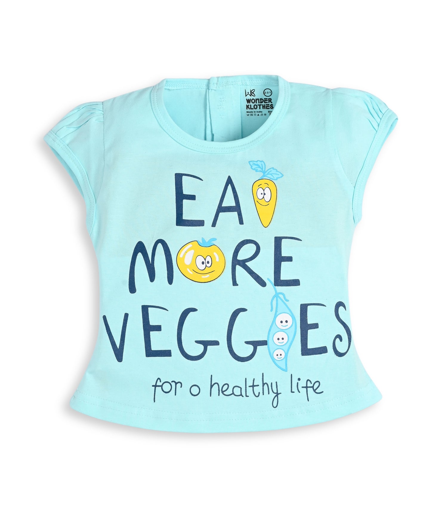 Eat More Veggies Short Sleeves Top & Hot Pant Set | Blue