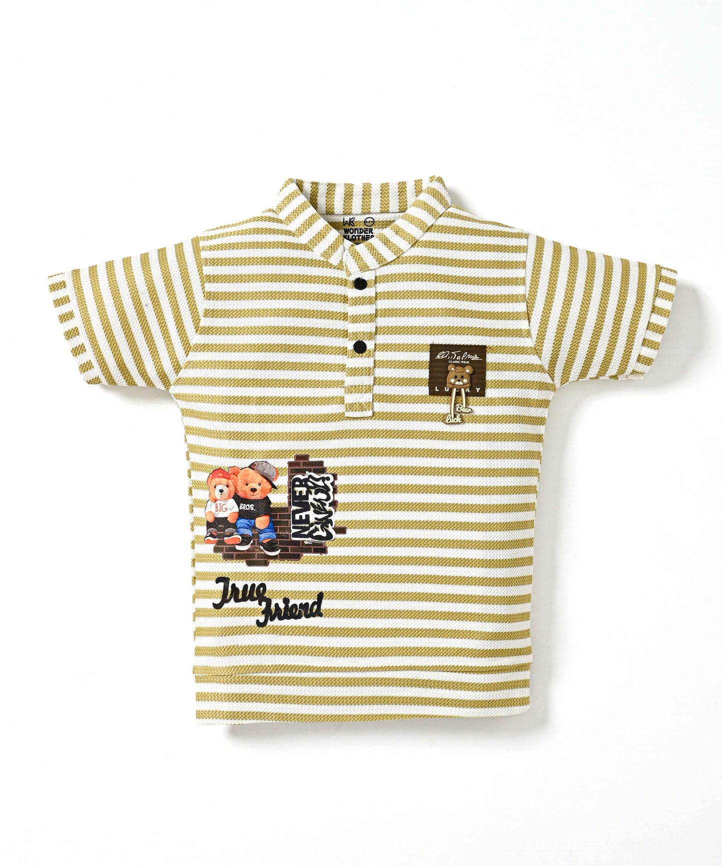 Bestie Bears Half Sleeves T-Shirt & RFD Shorts Set | Olive