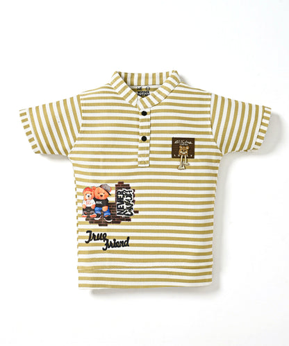 Bestie Bears Half Sleeves T-Shirt & RFD Shorts Set | Olive