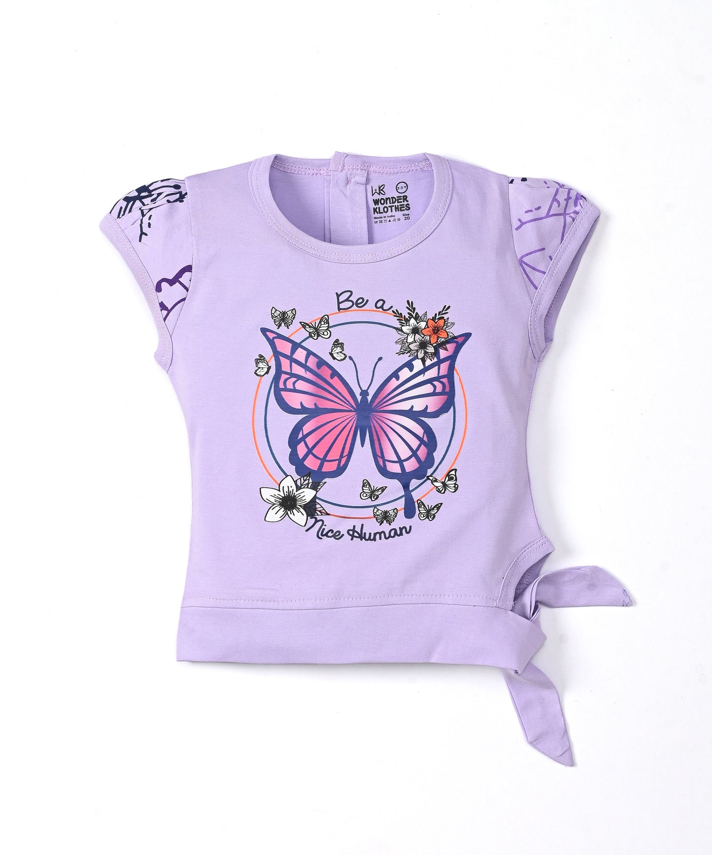 Butterfly Knot Short Sleeves Top & Hot Pant Set | Violet