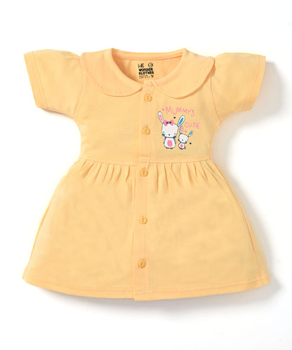 Mummy’s Cutie Half Sleeves Frock & Bloomer Pant Set | Yellow