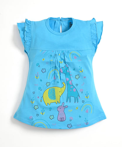 Jungle Joy Short Sleeves Frock & Bloomer Pant Set | Blue