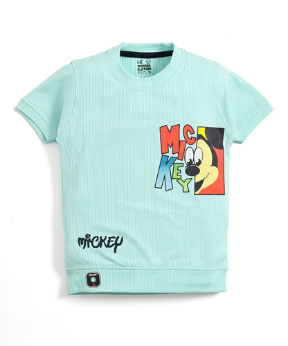 Mickey Half Sleeves T-Shirt & Shorts Set | Green