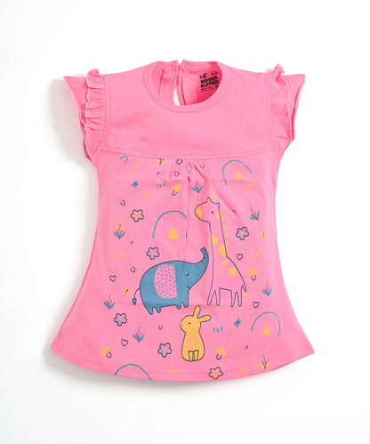 Jungle Joy Short Sleeves Frock & Bloomer Pant Set | Pink