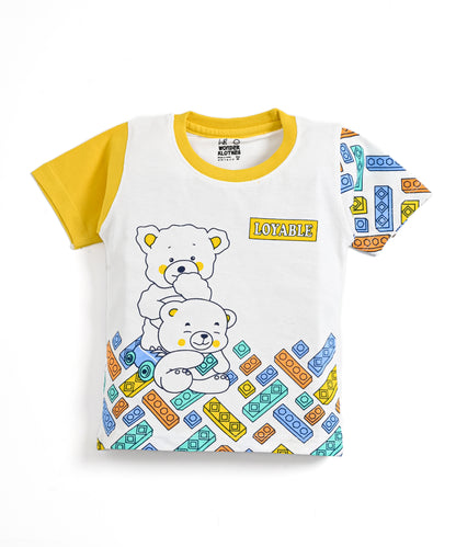 Loyable Half Sleeves T-Shirt & Half Pant Set | Yellow