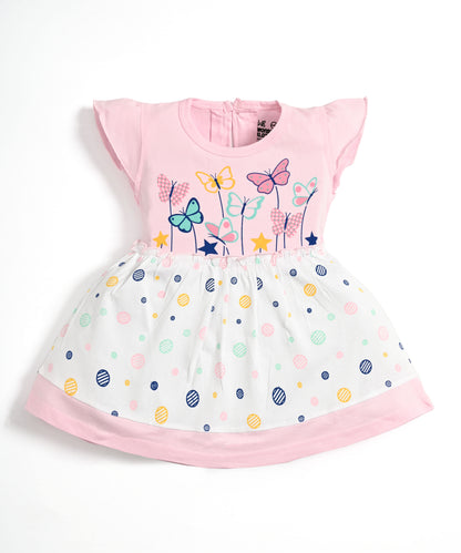 Butterfly Garden Short Sleeves Frock & Bloomer Pant Set | Pink