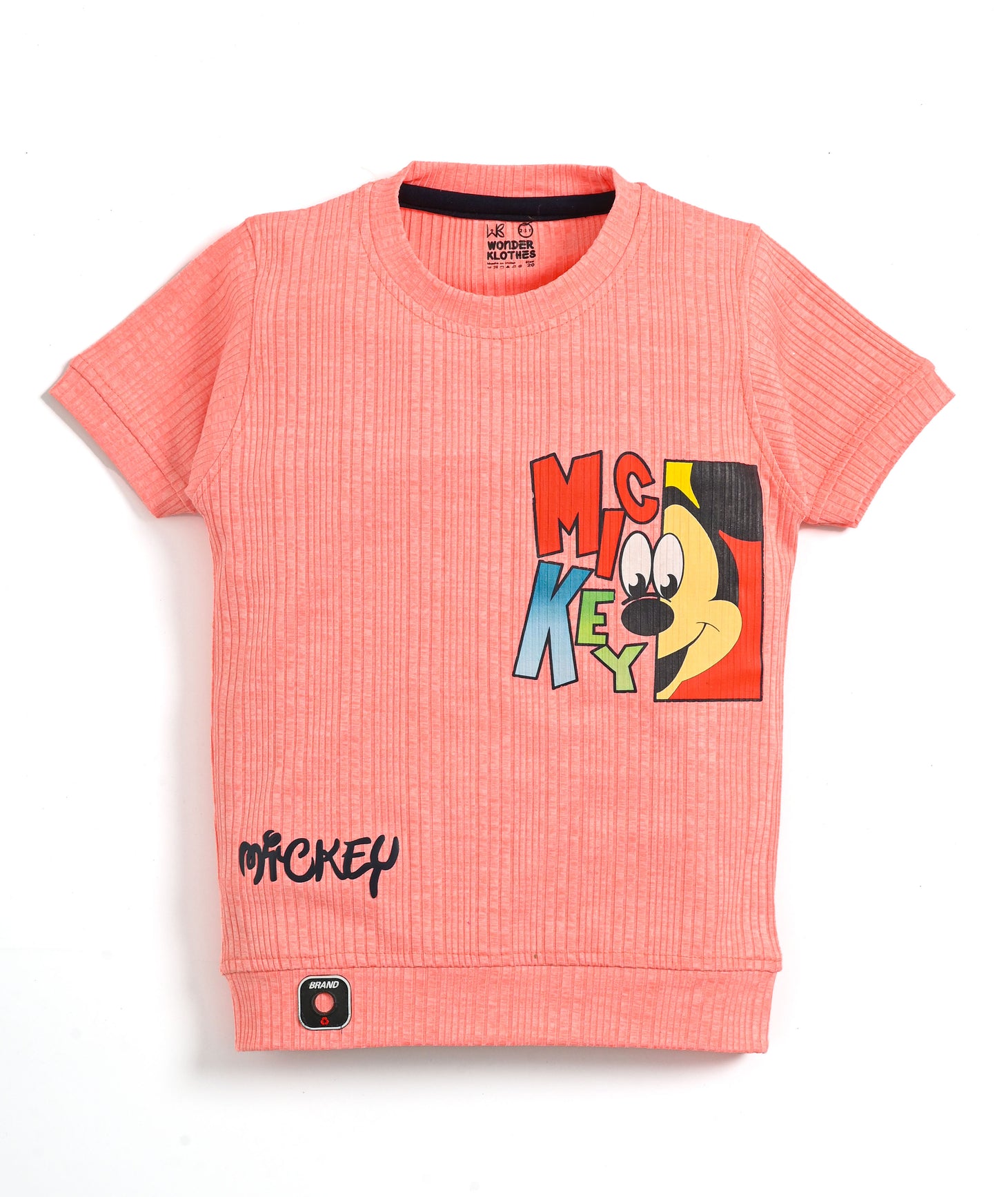 Mickey Half Sleeves T-Shirt & Shorts Set | Pink