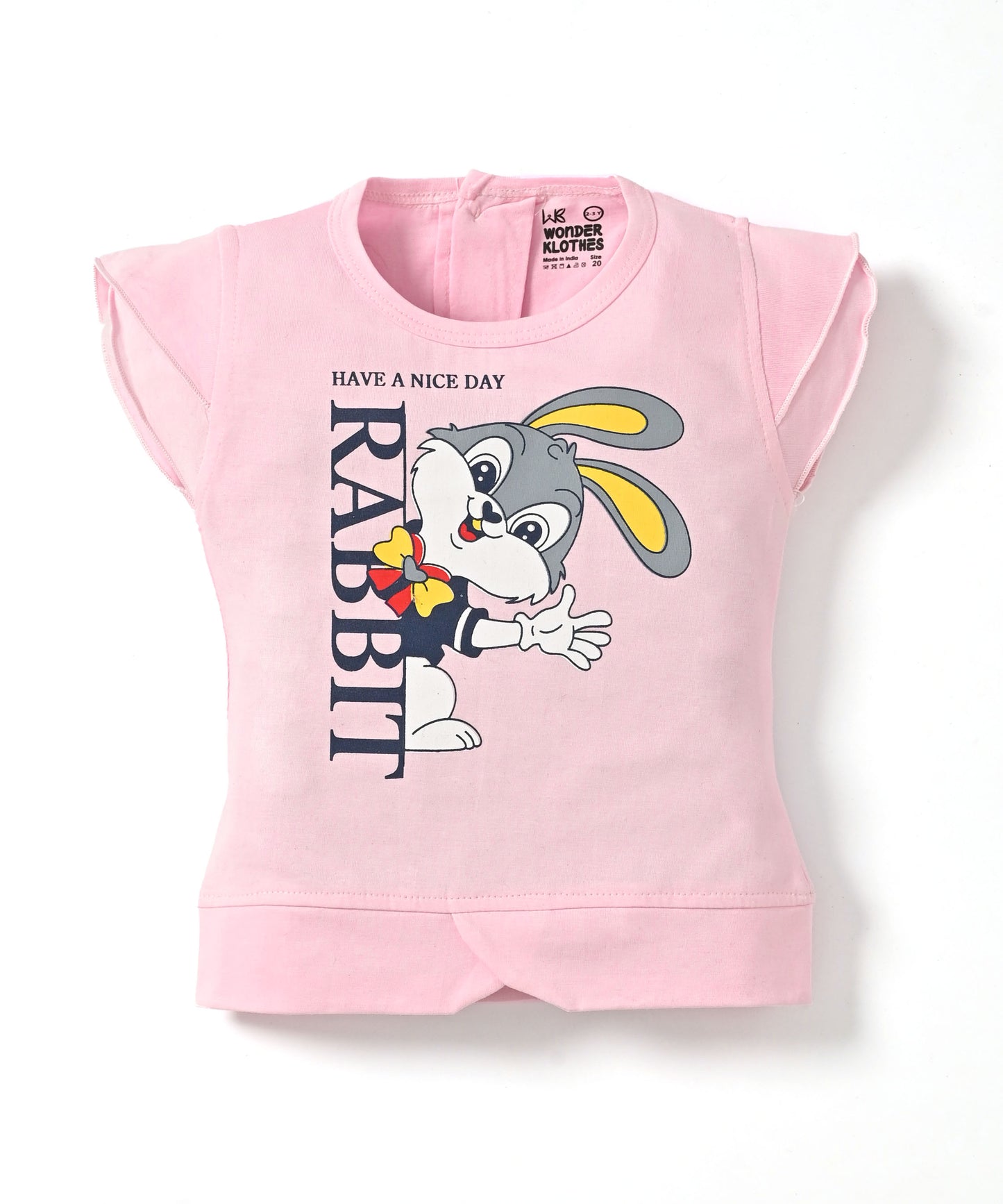 Rabbit Short Sleeves Top & Hot Pant Set | Pink