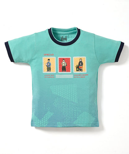 Spread Squad Half Sleeves T-Shirt & Shorts Set | Green