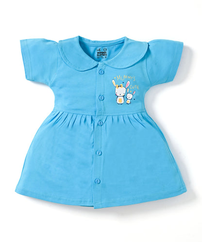 Mummy’s Cutie Half Sleeves Frock & Bloomer Pant Set | Blue