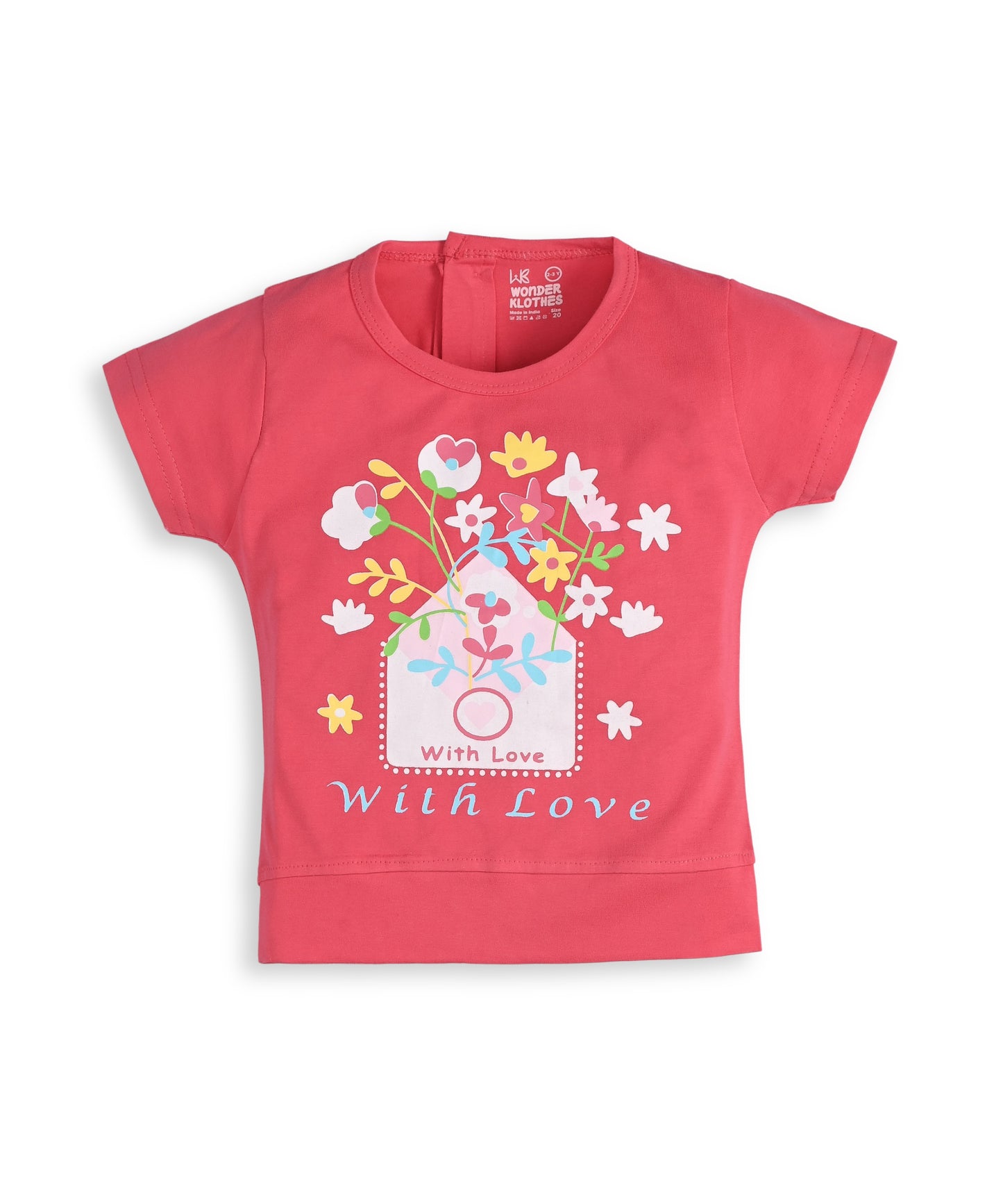 With Love Half Sleeves Top & Skirt Set | Pink