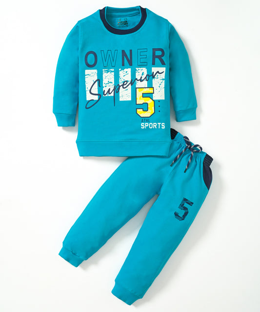 Owner Full Sleeves Sweatshirt and Joggers Set | Blue