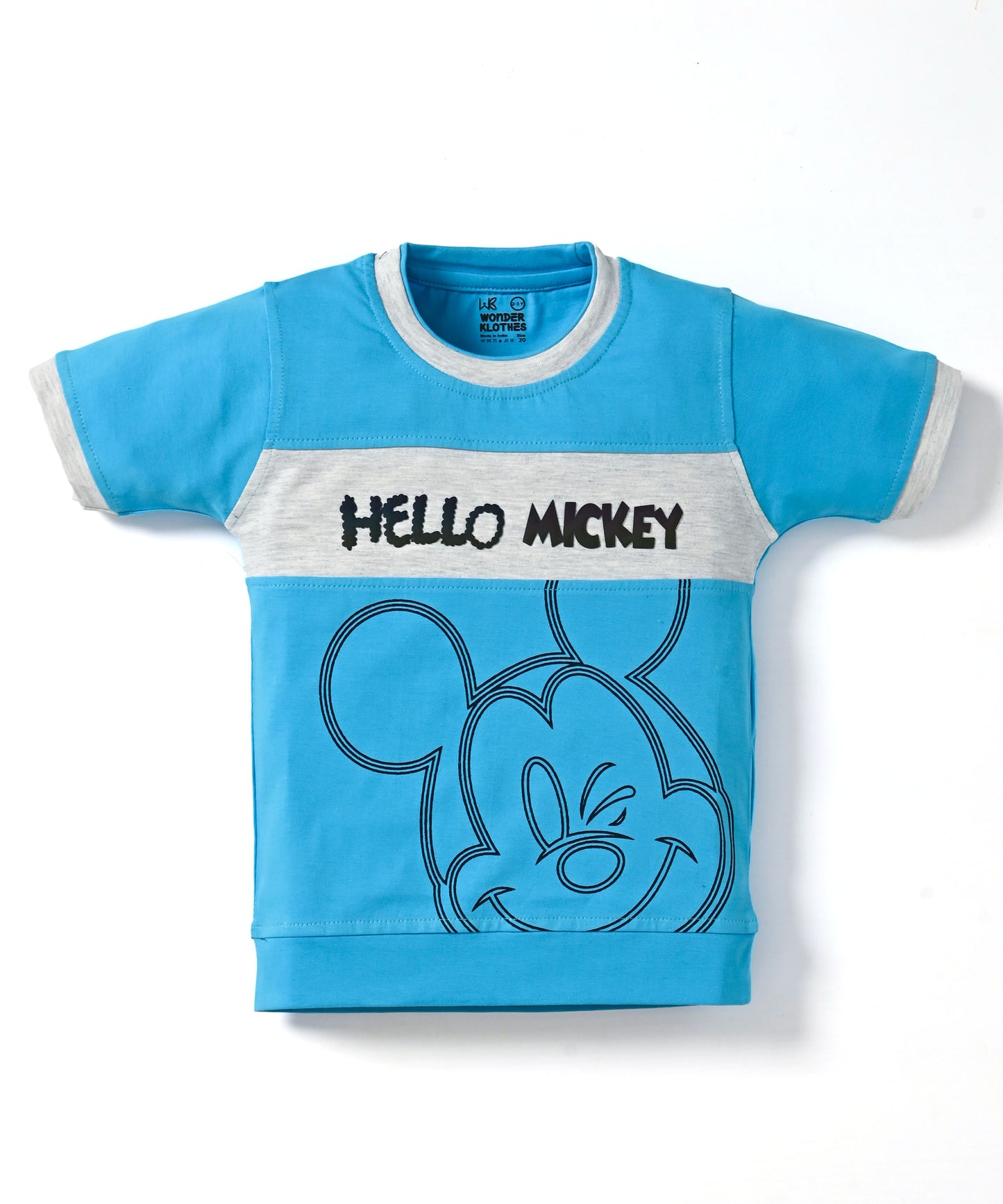 Hello Mickey Half Sleeves T-Shirt & Shorts Set | Blue
