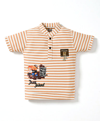 Bestie Bears Half Sleeves T-Shirt & RFD Shorts Set | Peach
