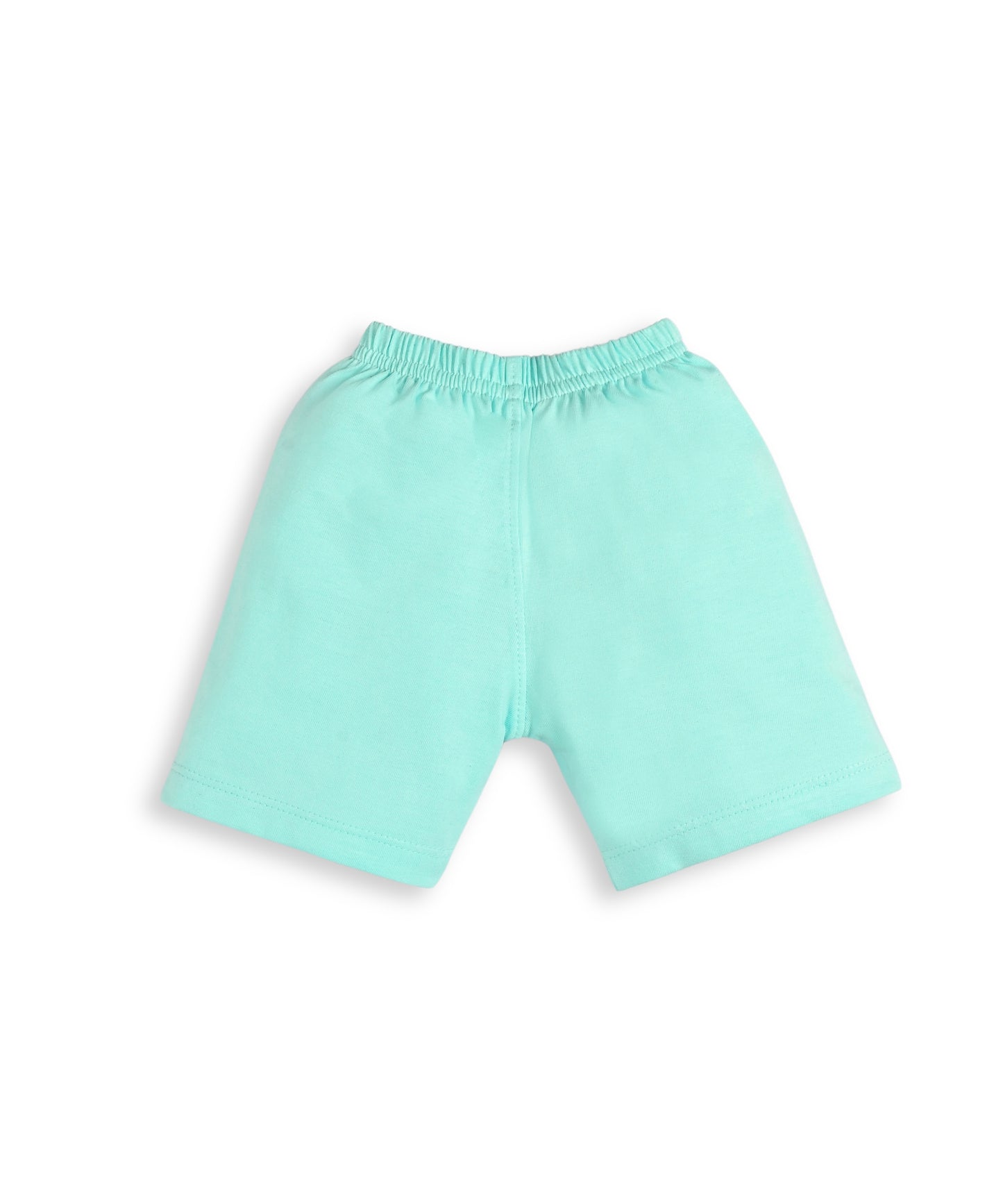 Sea Ship Half Sleeves Front Open T-Shirt & Half Pant Set with Bib | Blue