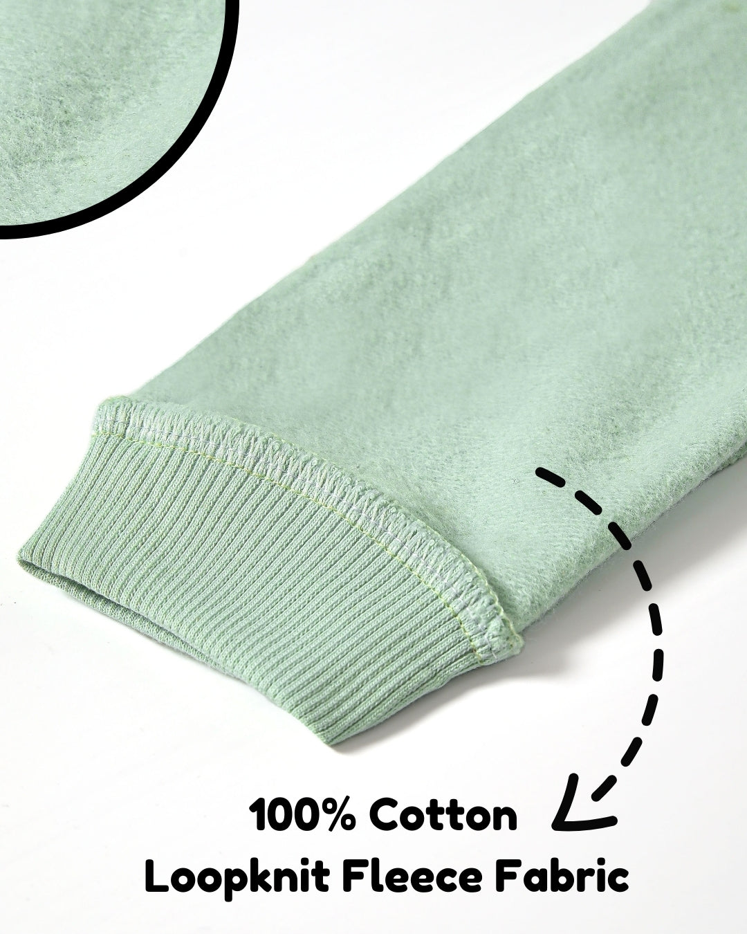 No Way Full Sleeves Fleece Hooded Sweatshirt and Joggers Set | Green