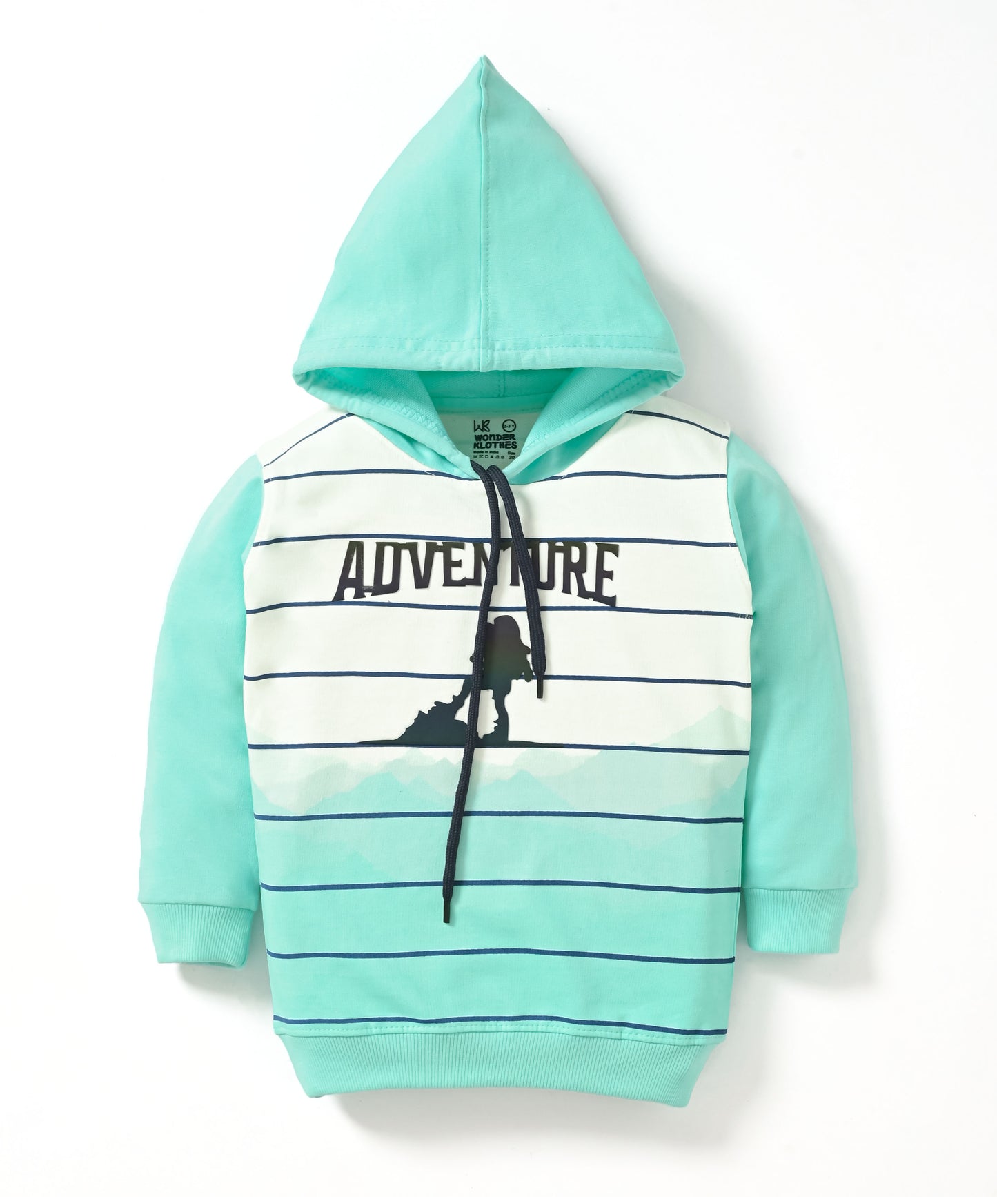 Adventure Full Sleeves Hooded Sweatshirt & Joggers Set | Green