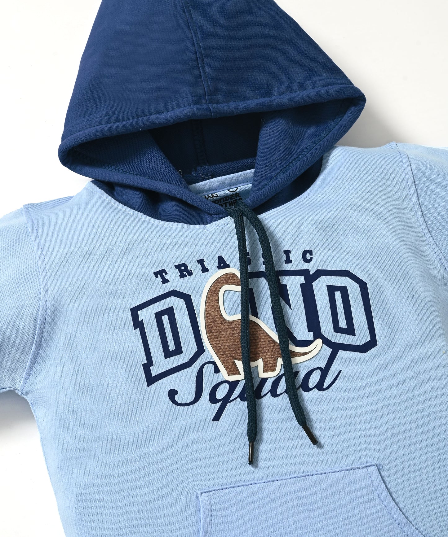 Dino Squad Full Sleeves Hooded Sweatshirt & Joggers Set | Blue