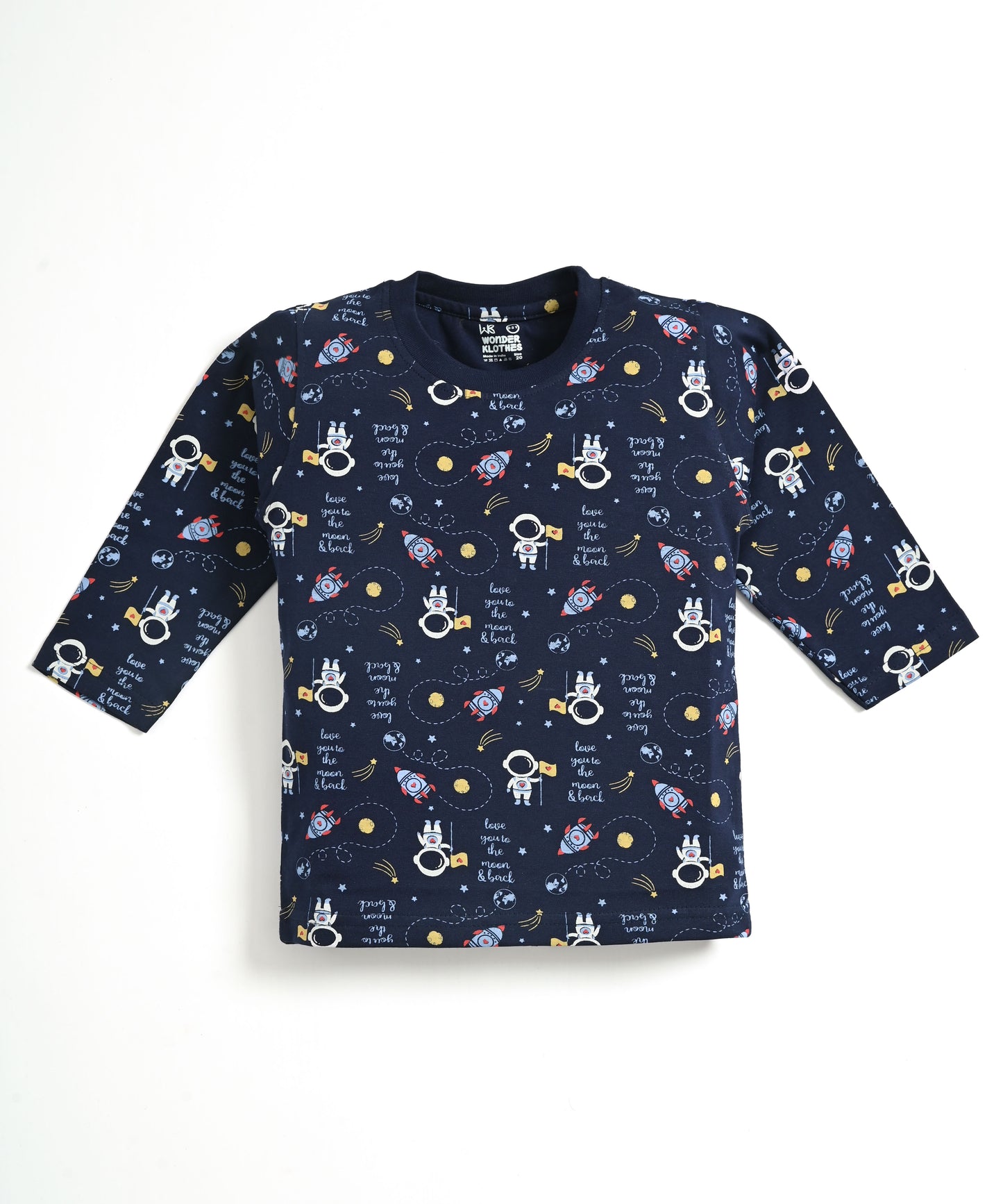 Moon Space Full Sleeves T-Shirt & Pyjama Set