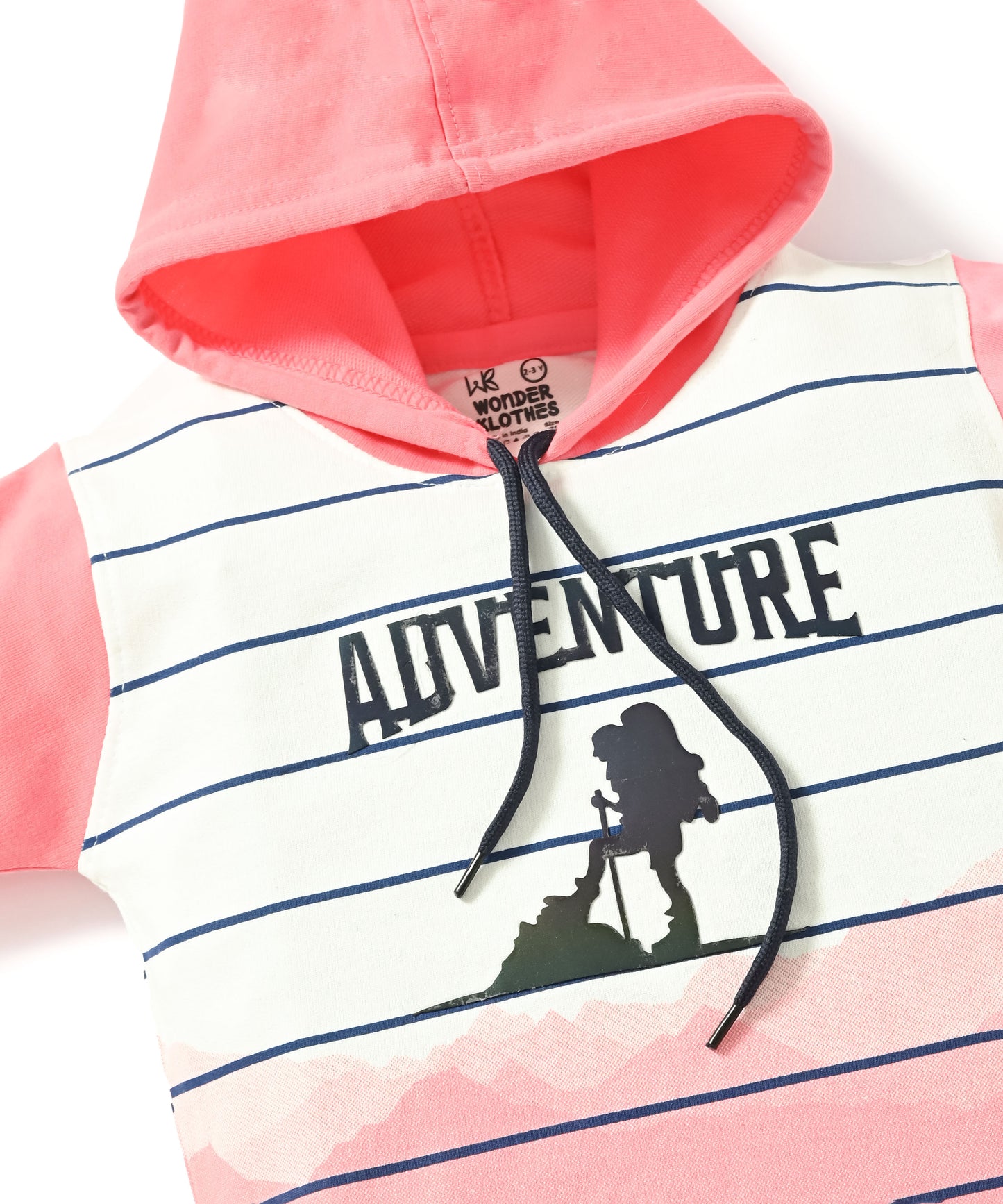 Adventure Full Sleeves Hooded Sweatshirt & Joggers Set | Pink