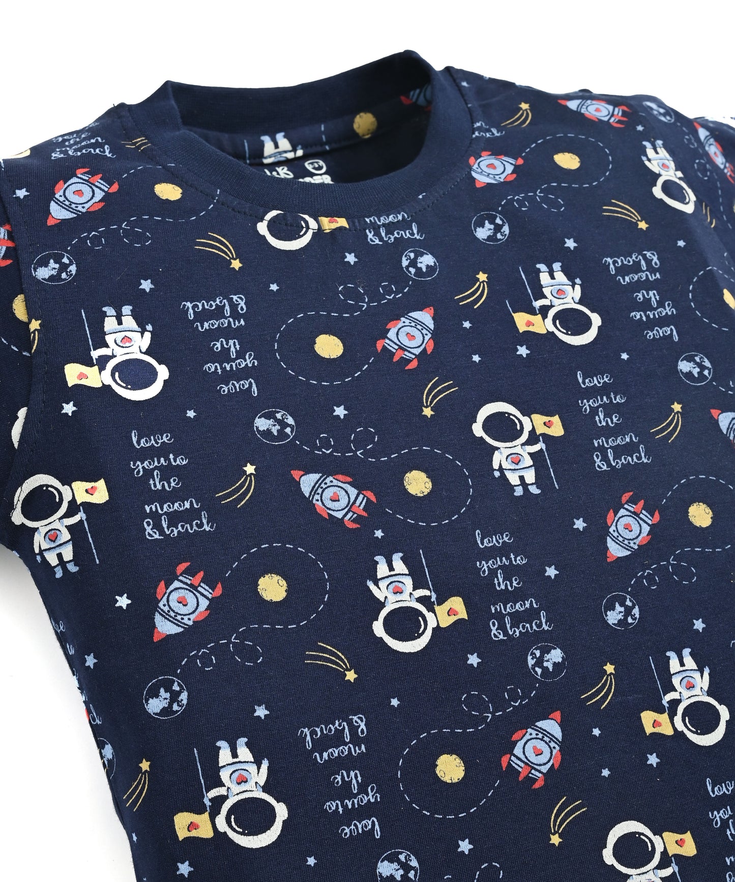 Moon Space Full Sleeves T-Shirt & Pyjama Set