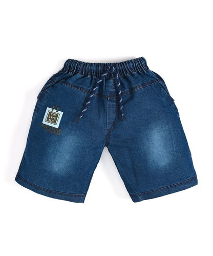 Rock and Roll Premium Half Sleeves T-Shirt & Denim Shorts Set | Violet