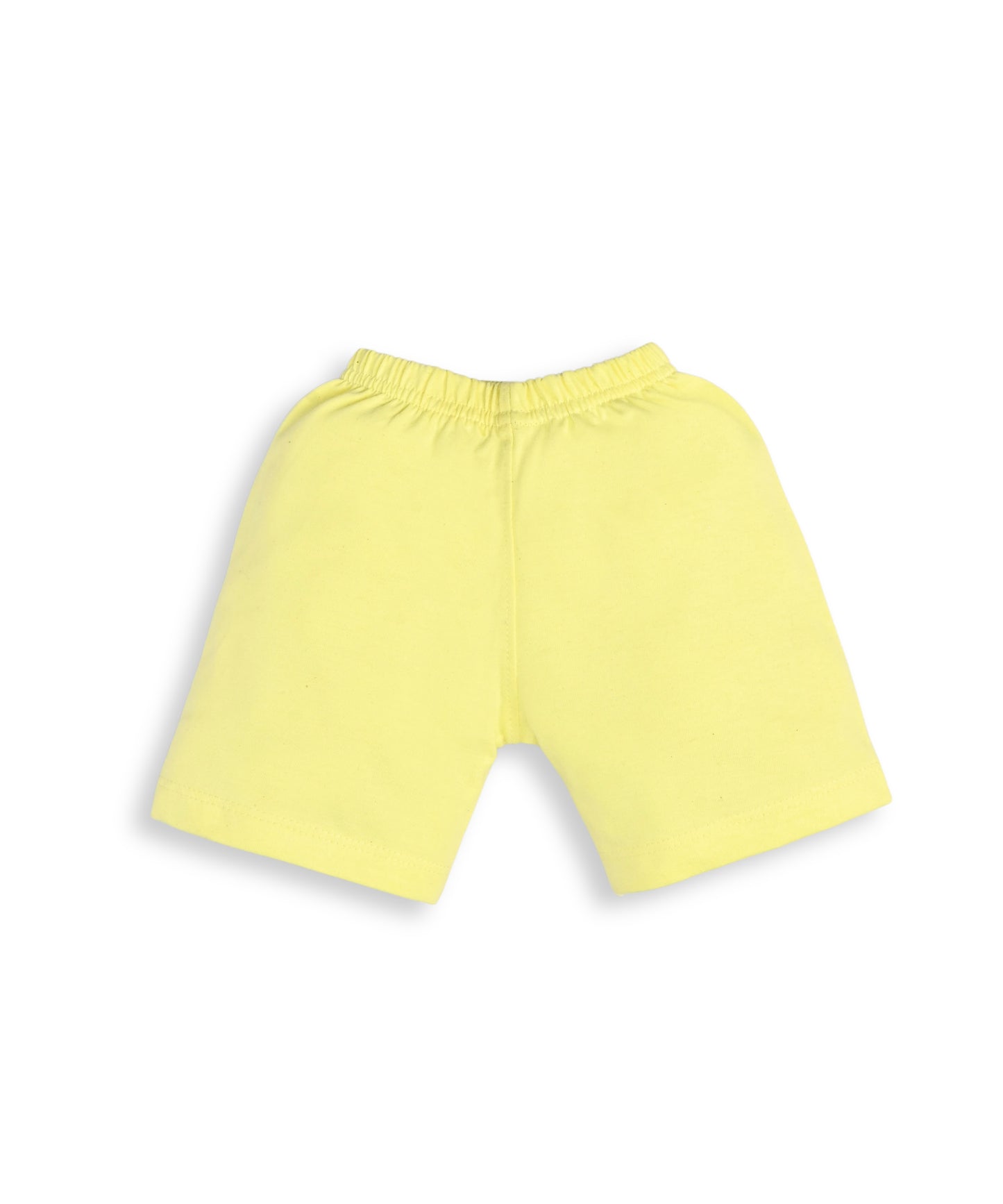 Sea Ship Half Sleeves Front Open T-Shirt & Half Pant Set with Bib | Yellow