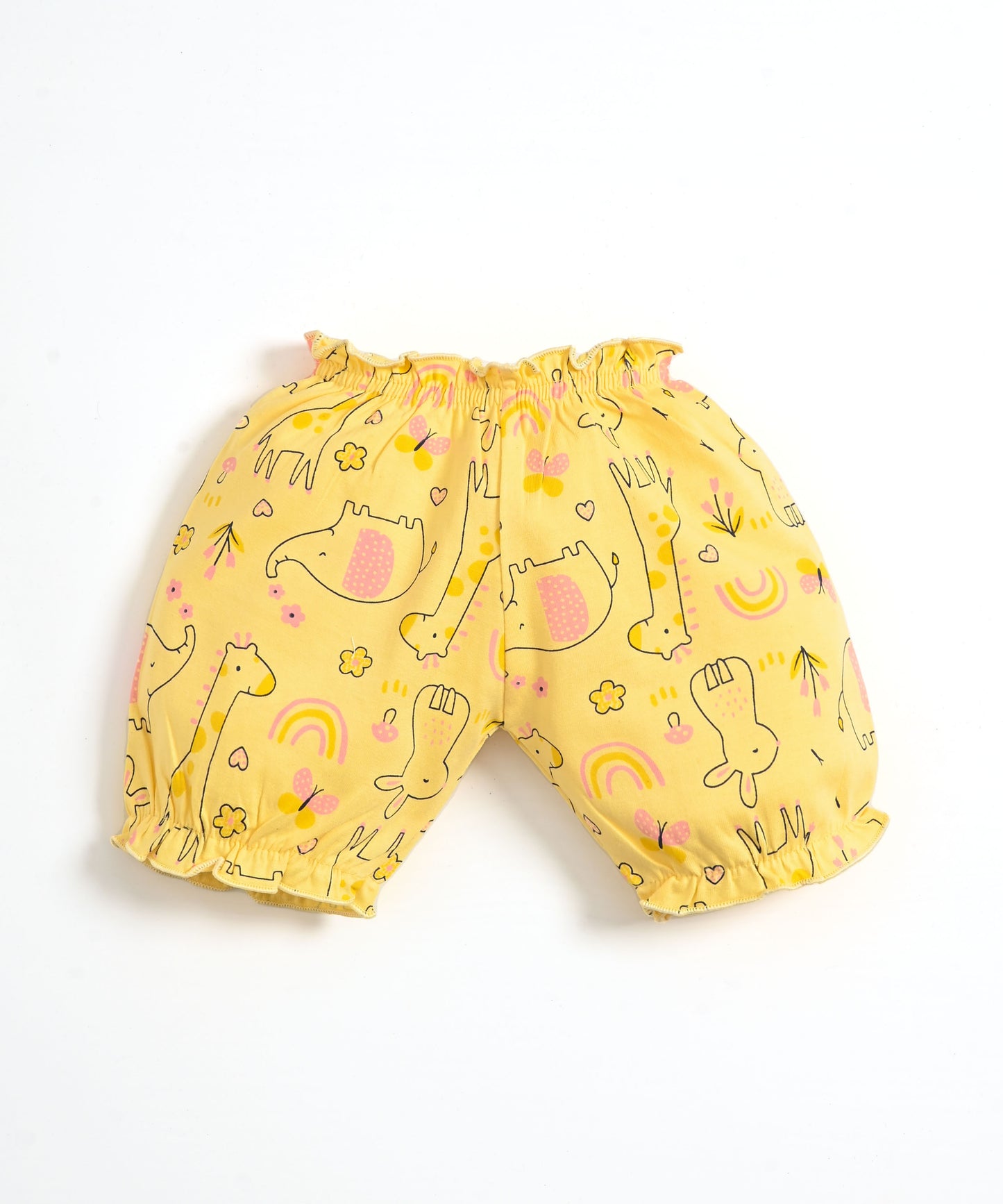 Jungle Joy Short Sleeves Frock & Bloomer Pant Set | Yellow