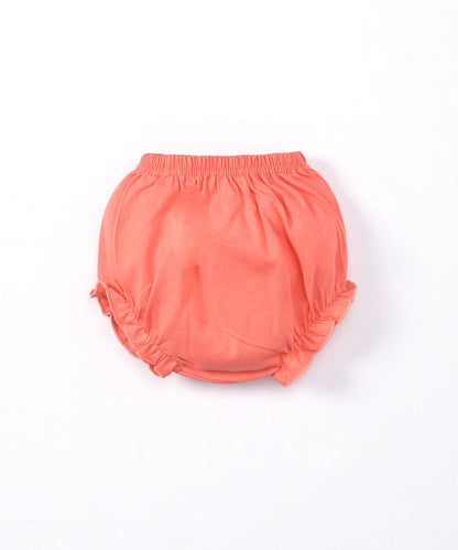 Explore Minnie Half Sleeves Frock & Bloomer Pant Set | Orange