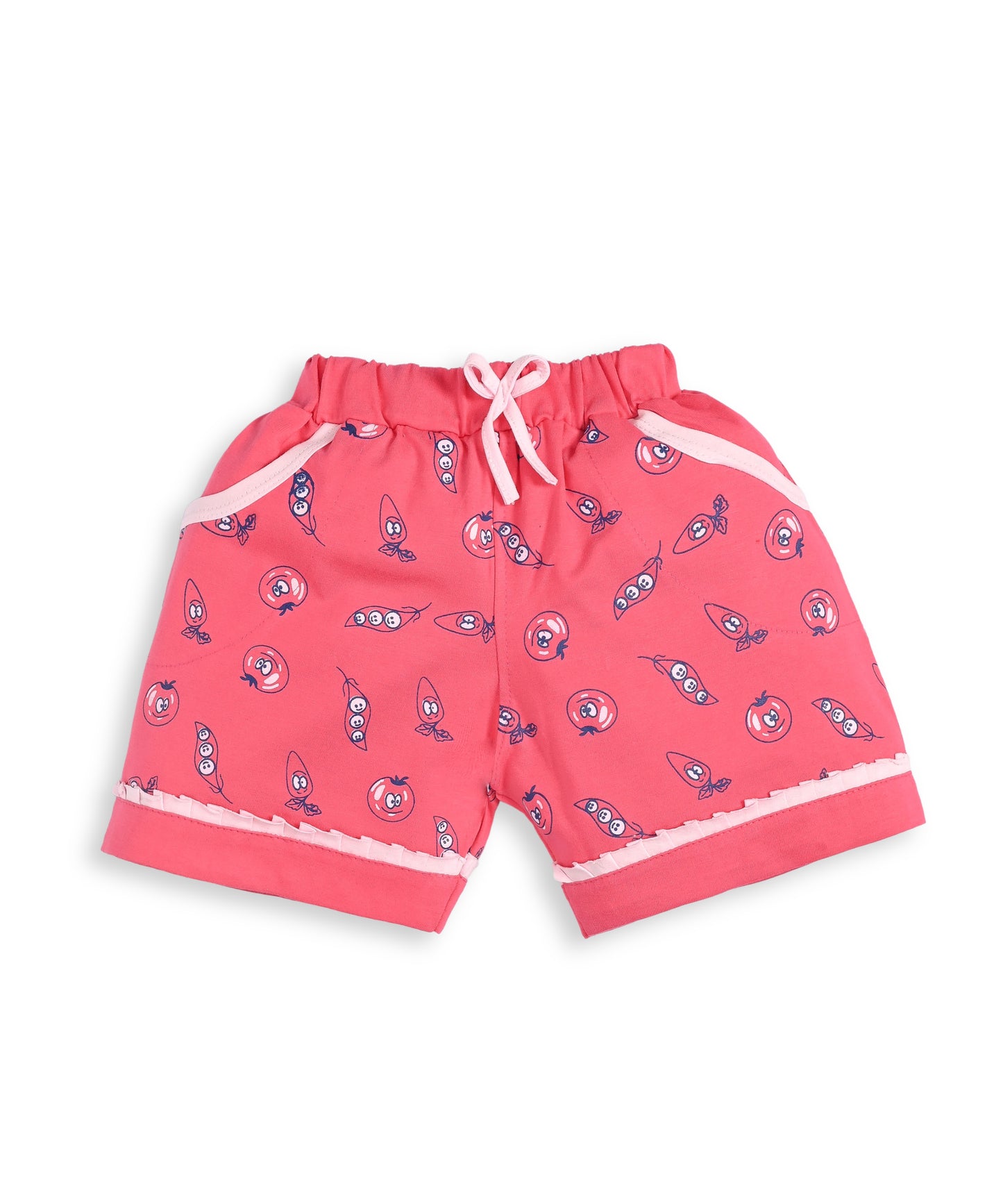 Eat More Veggies Short Sleeves Top & Hot Pant Set | Pink