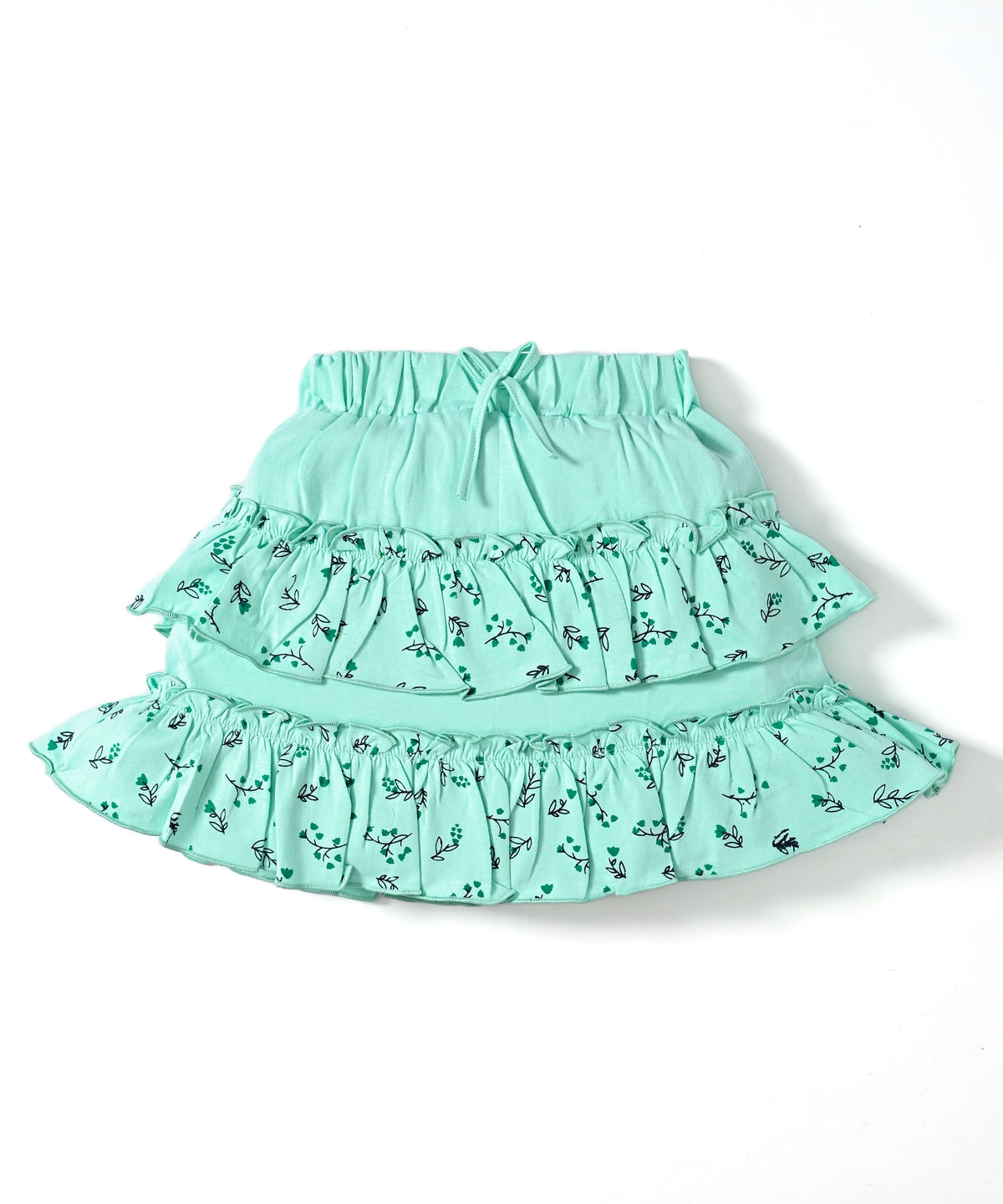 Giraffe Garden Short Sleeves Top & Skirt Set | Green