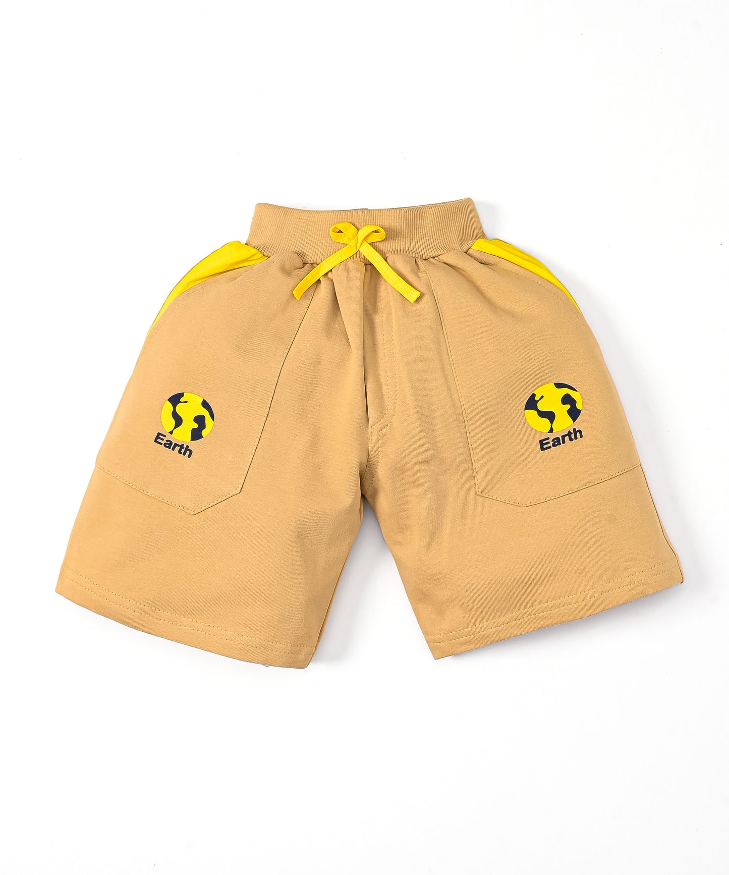 Space Explorer Half Sleeves T-Shirt & Shorts Set | Yellow