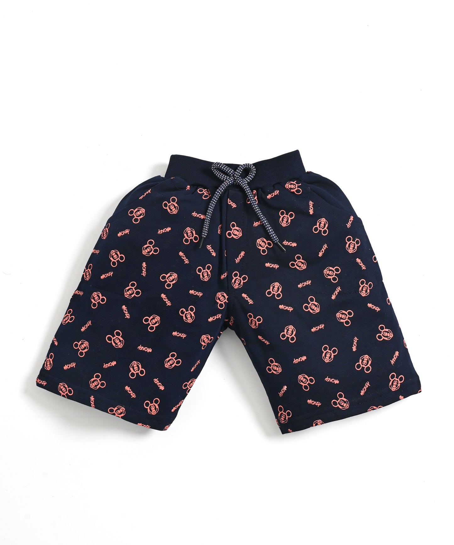 Mickey Half Sleeves T-Shirt & Shorts Set | Pink