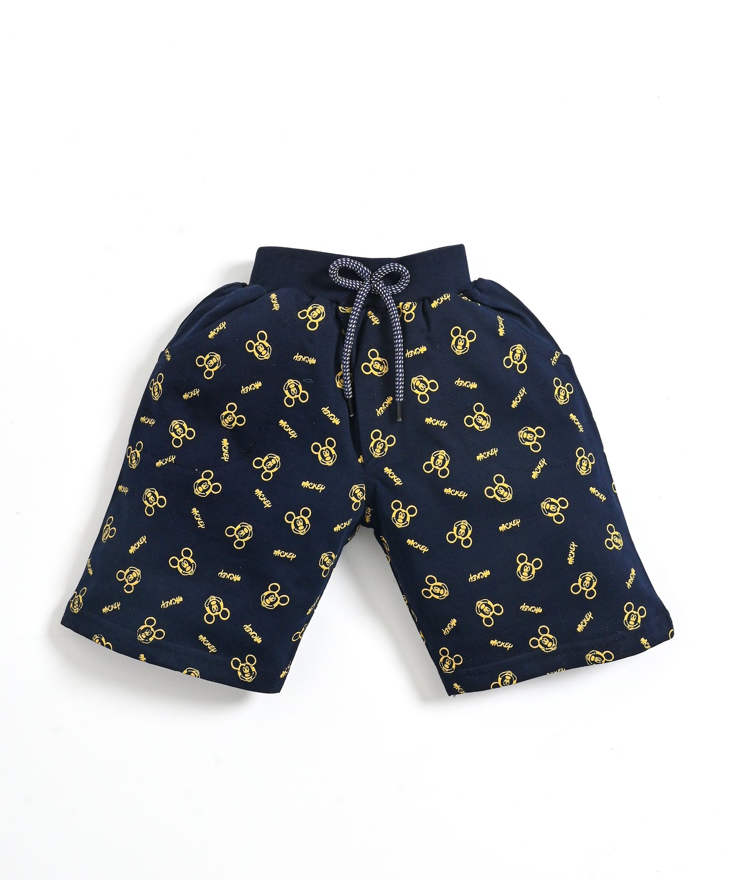 Mickey Half Sleeves T-Shirt & Shorts Set | Yellow