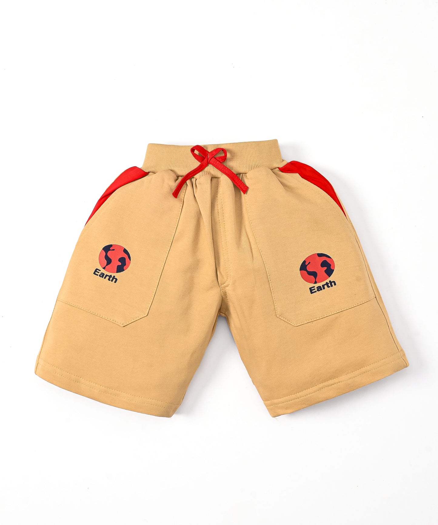 Space Explorer Half Sleeves T-Shirt & Shorts Set | Red