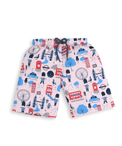 Iconic London Half Sleeves T-Shirt & Shorts Set | Pink