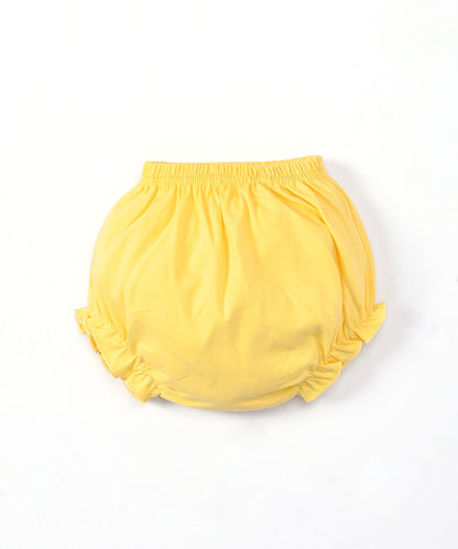 Explore Minnie Half Sleeves Frock & Bloomer Pant Set | Yellow