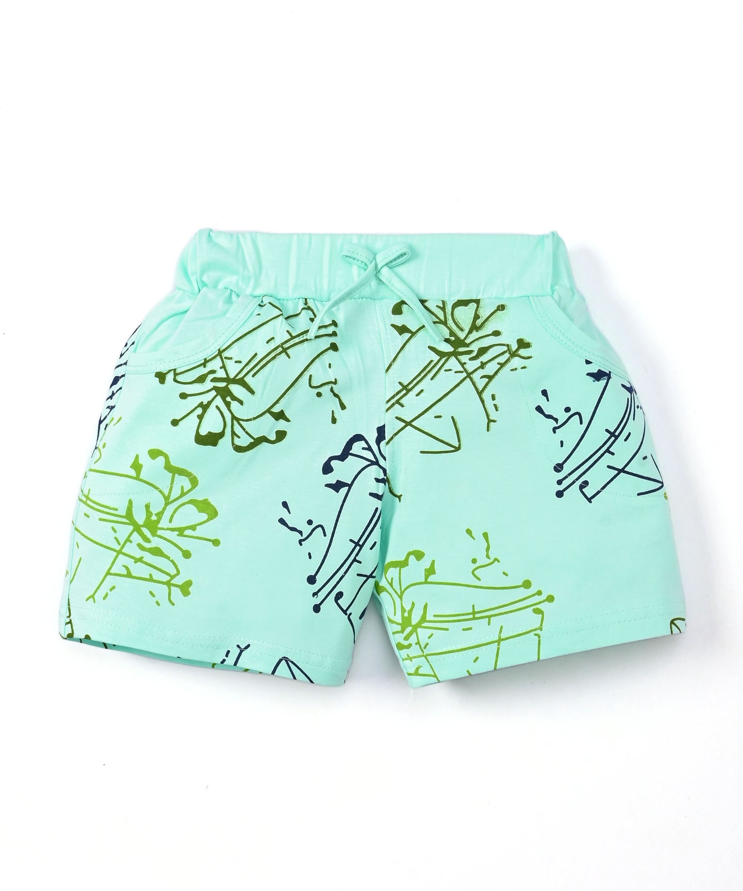 Butterfly Knot Short Sleeves Top & Hot Pant Set | Green