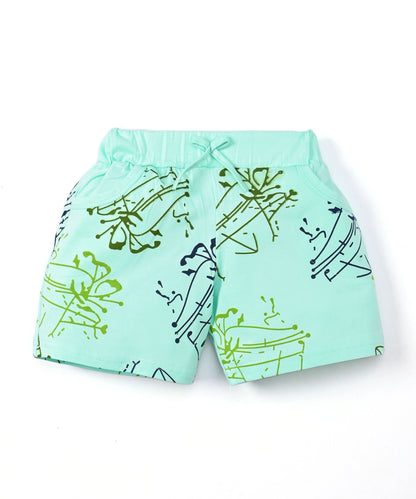 Butterfly Knot Short Sleeves Top & Hot Pant Set | Green