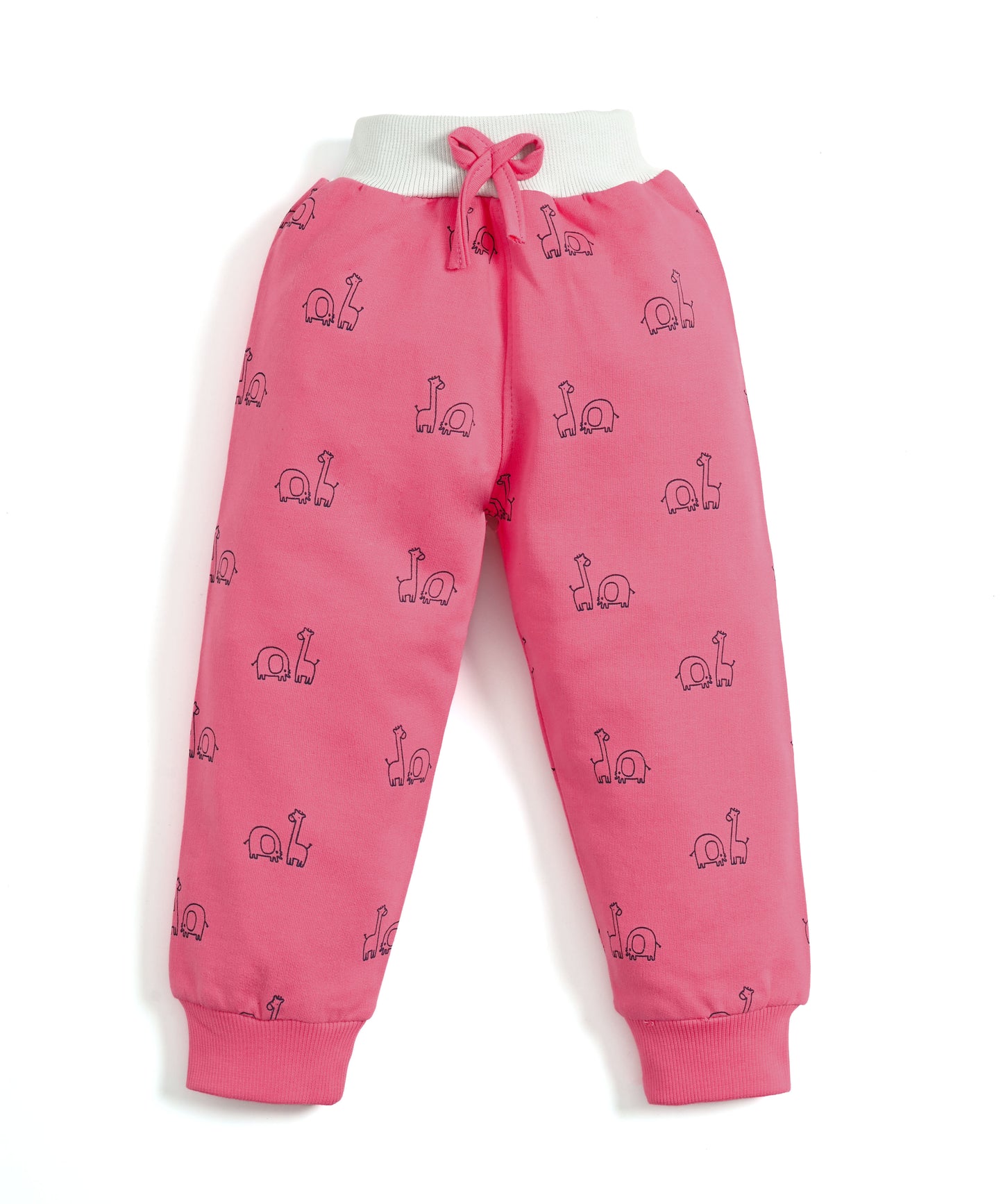 Jungle Buddies Full Sleeves Sweatshirt & Joggers Set | Pink