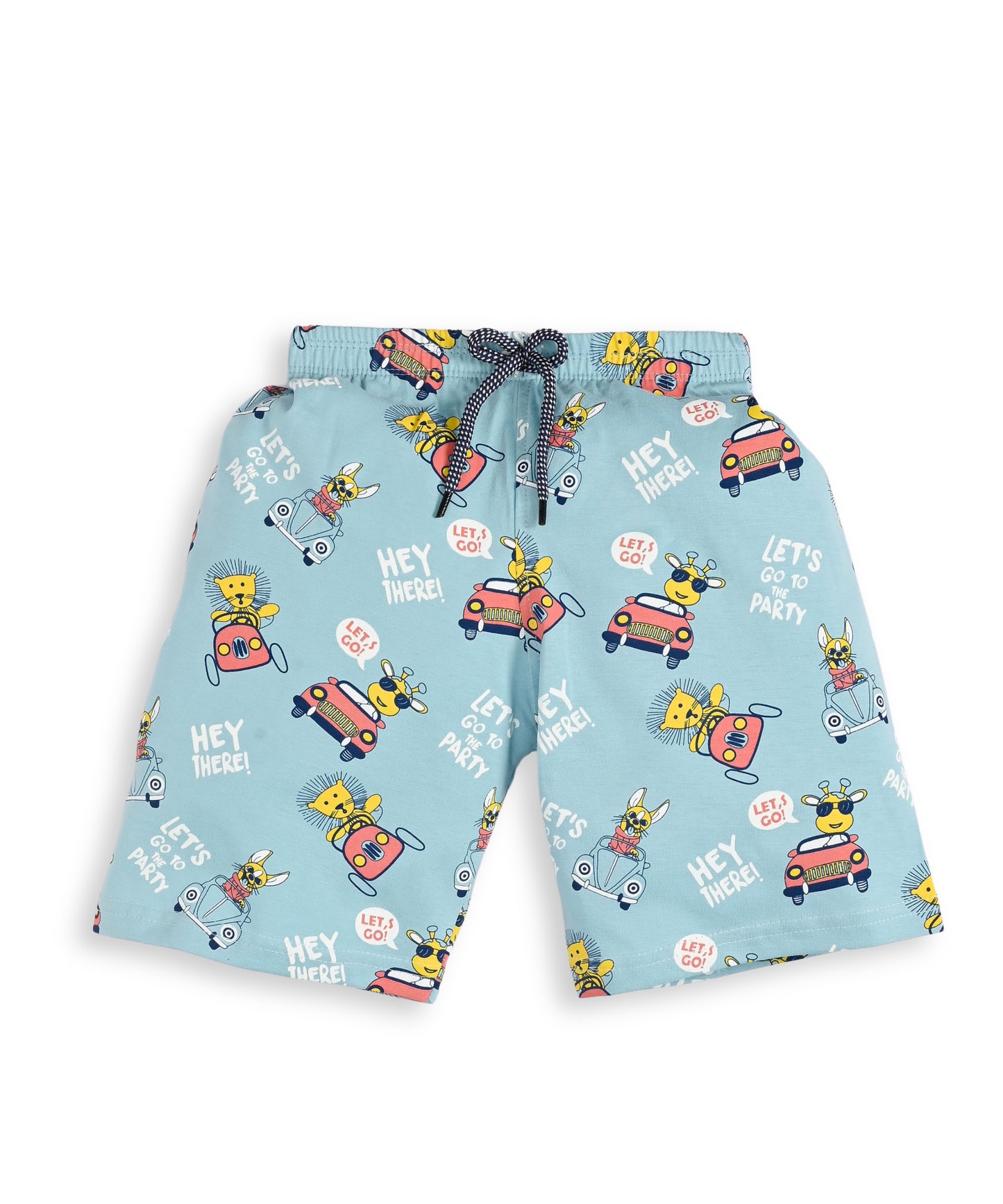 Animal Safari Half Sleeves T-Shirt & Shorts Set | Blue