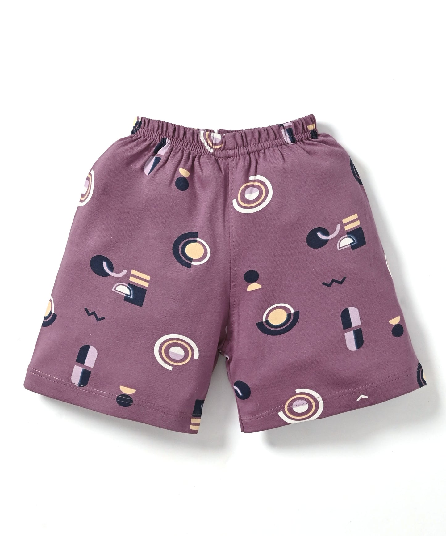 Artsy Shapes Half Sleeves Front Open T-Shirt & Half Pant Set