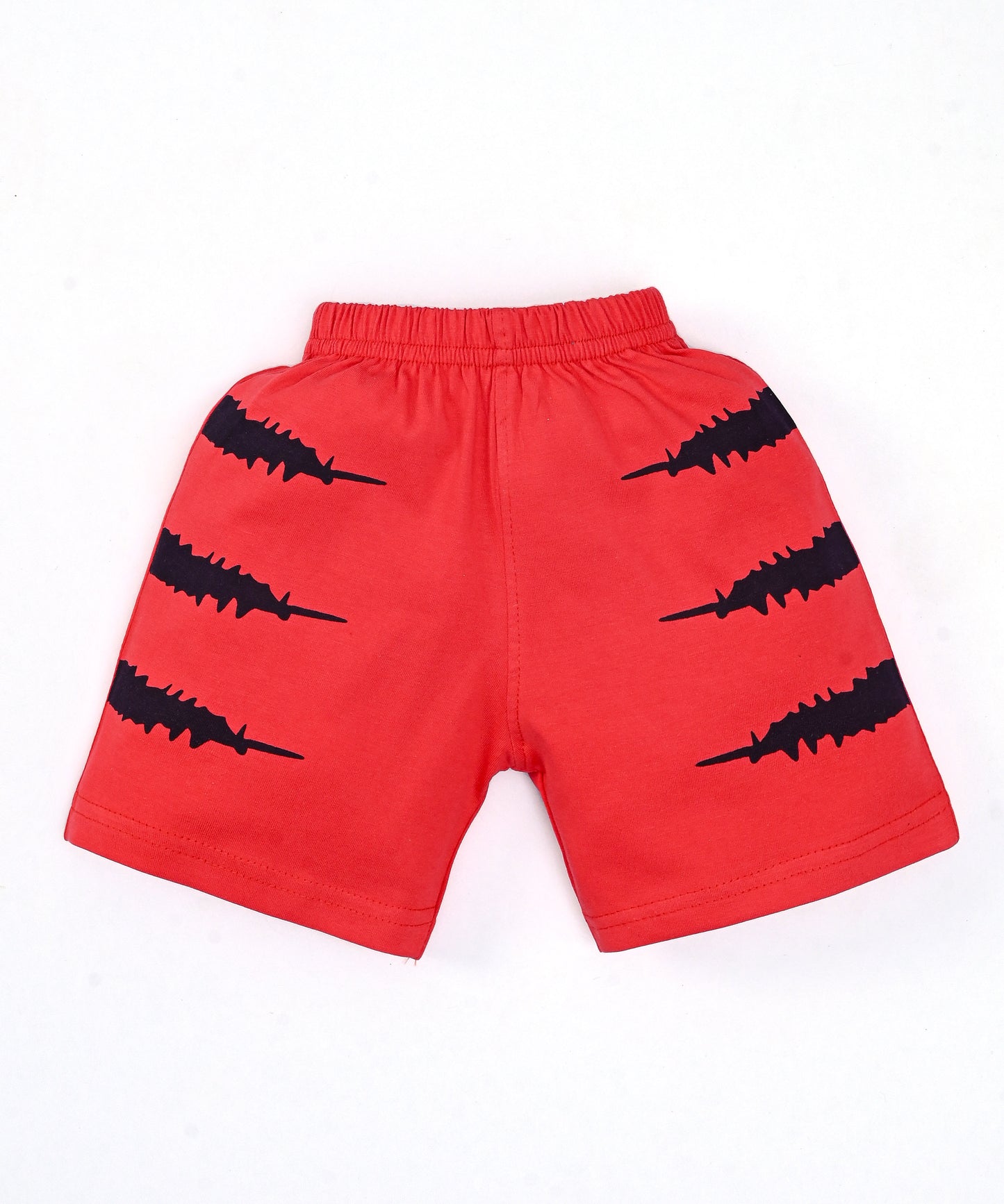 Tiger Claws Half Sleeves T-Shirt & Half Pant Set | Red
