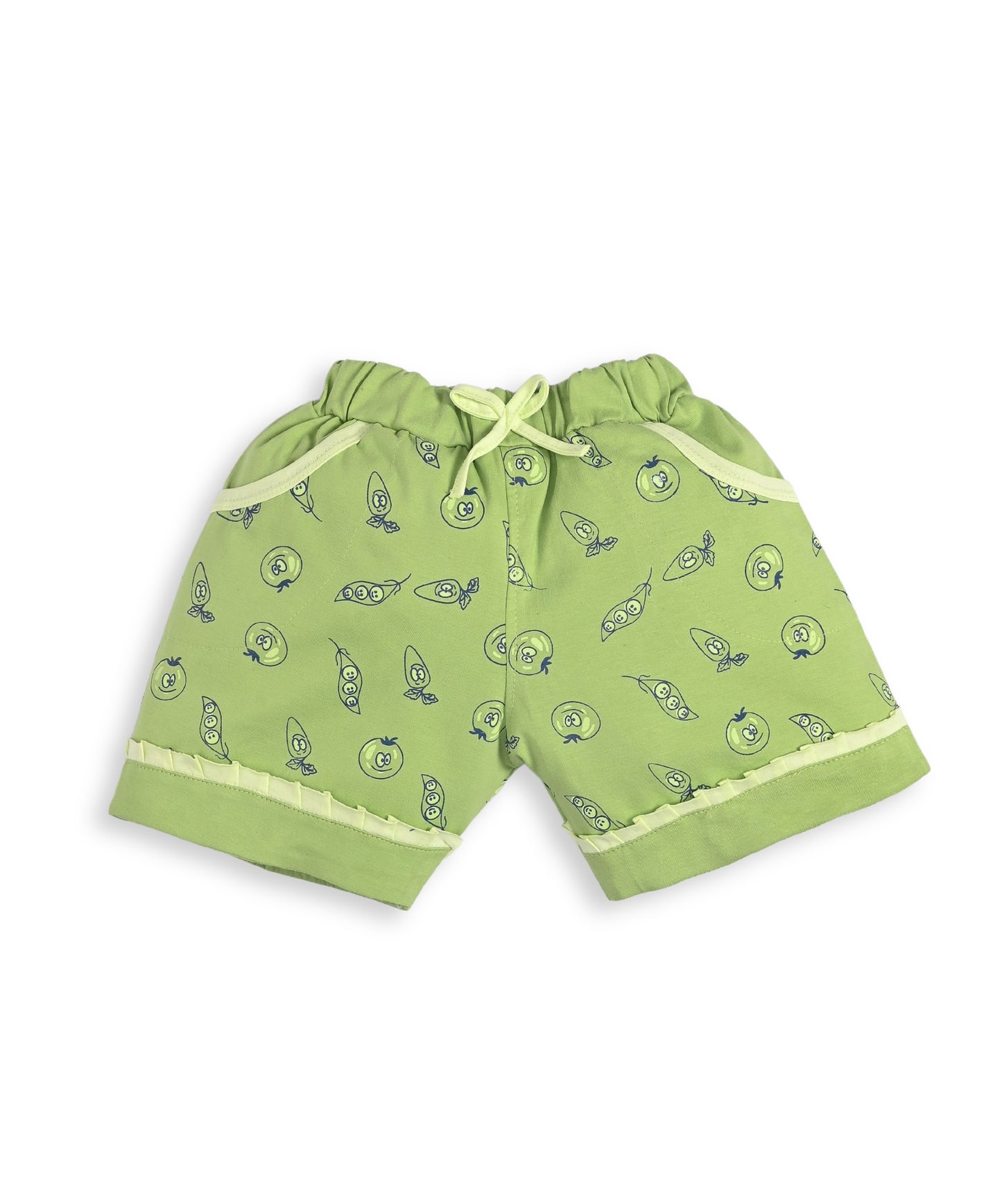 Eat More Veggies Short Sleeves Top & Hot Pant Set | Green