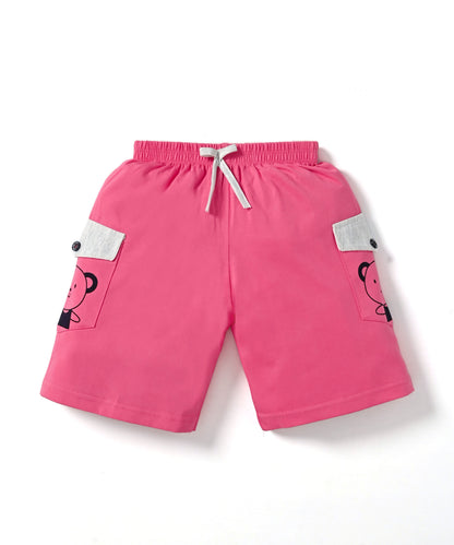 Hello Mickey Half Sleeves T-Shirt & Shorts Set | Pink