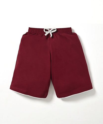 Boba Bear Half Sleeves T-Shirt & Shorts Set | Maroon