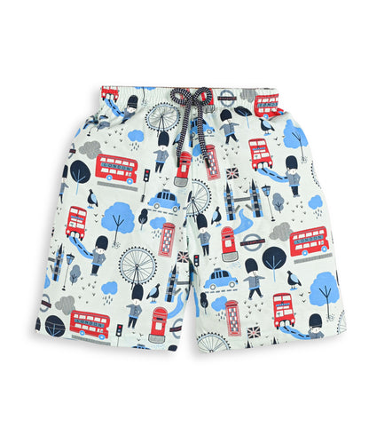 Iconic London Half Sleeves T-Shirt & Shorts Set | Pale Green